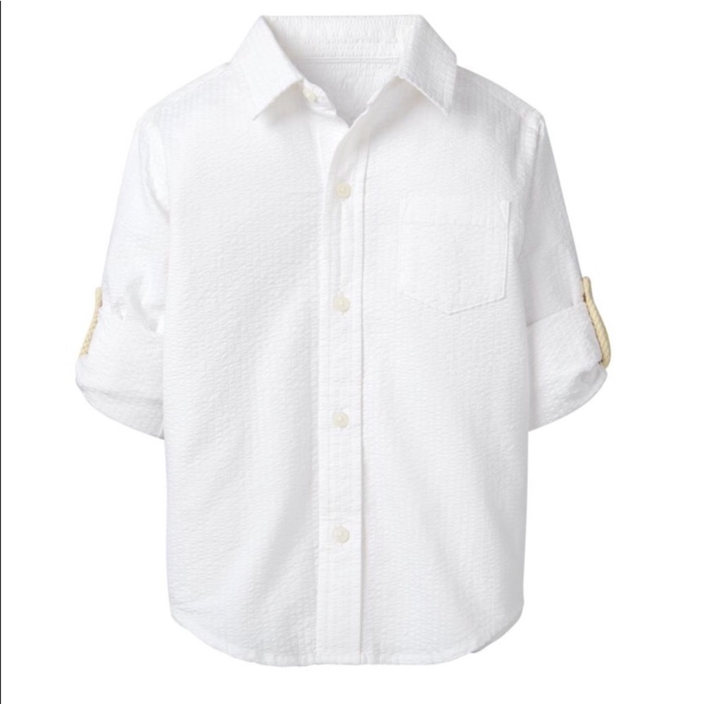 Janie & Jack Roll-Cuff Seersucker Shirt